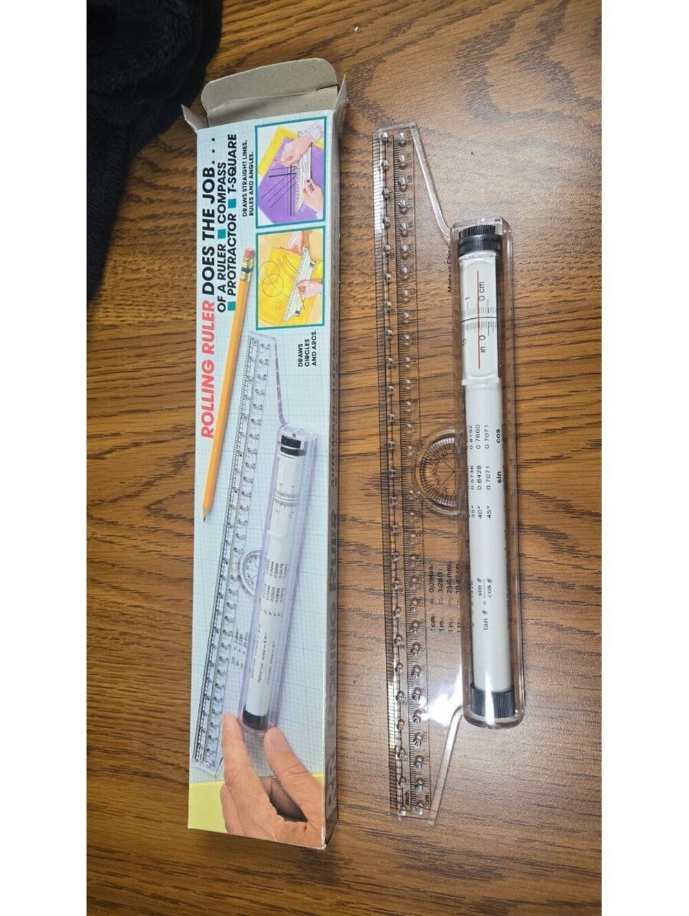 Rolling Ruler with Protractor and Square Function